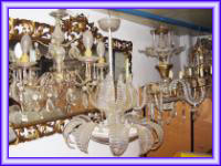 Venta de araas antiguas de  de vidrio y bronce de 4 a 16 luces.